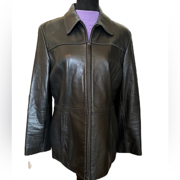 EUC Nine West Leather Black Jacket - Picture 3 of 6